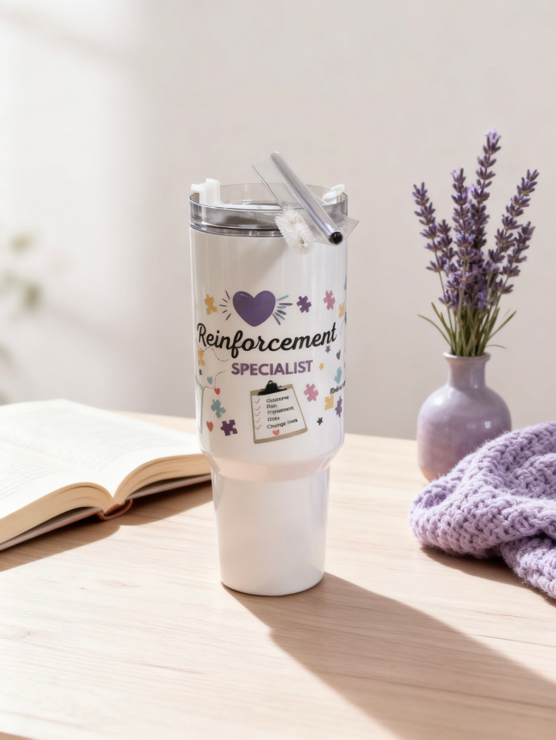 Arise & Bloom ABA, RBT White 40 oz Reinforcement Special Funny Tumbler