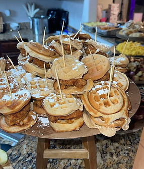 waffles, chicken