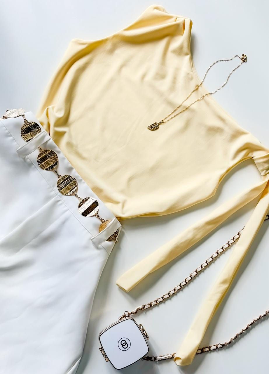 Miniatura: Cropped em Malha Romantic Zara com Amarração no Ombro Joana Ref. 1853
