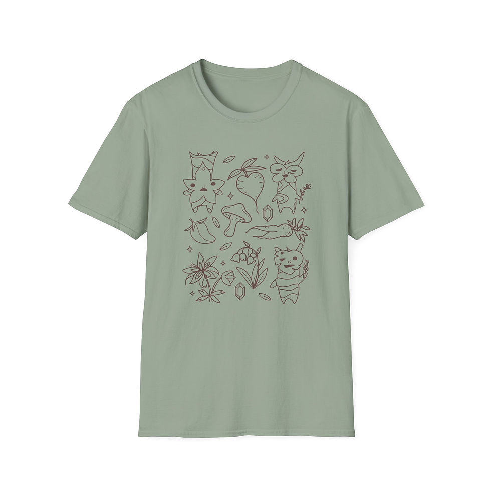 Thumbnail: Forest Friend Collage-Unisex Softstyle T-Shirt