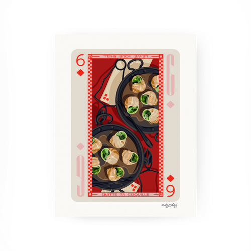 油絵「パリの午後 ― Rue de l’Escargot」 サイズ　F10 Escargot Art Print - At the Table Edition II | Arynlei | Chicago