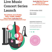 Event Update... Concert Series Launch. New Venue & Performer.