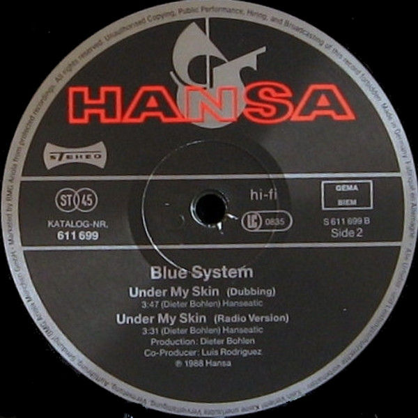 Miniatura: Blue System – Under My Skin