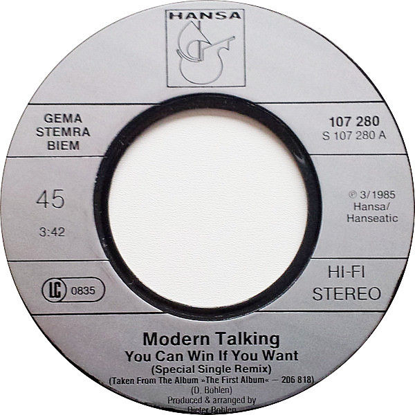 Miniatura: Modern Talking – You Can Win If You Want (Special Single Remix)