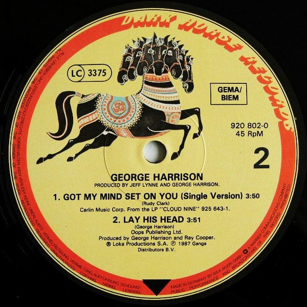 Miniatura: 🎸 GEORGE HARRISON – GOT MY MIND SET ON YOU (Extended Version) – 12", Maxi-Singl