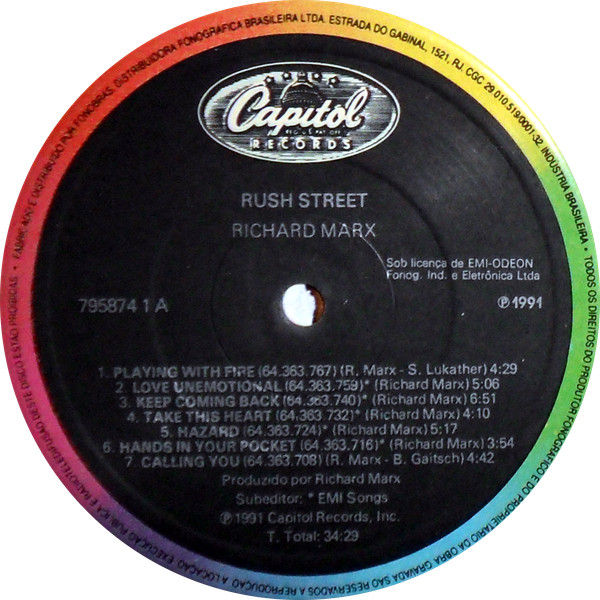 Miniatura: Richard Marx – Rush Street | LP