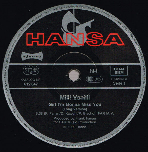 Miniatura: Milli Vanilli - Girl I'm Gonna Miss You
