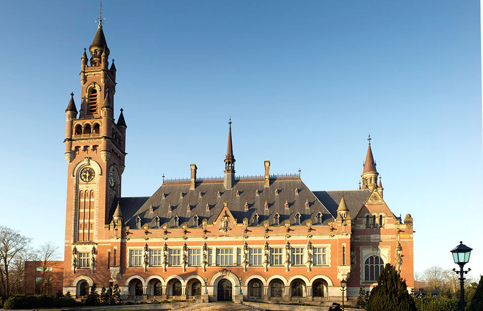 The International Court of Justice located in The Hague, Netherlands
