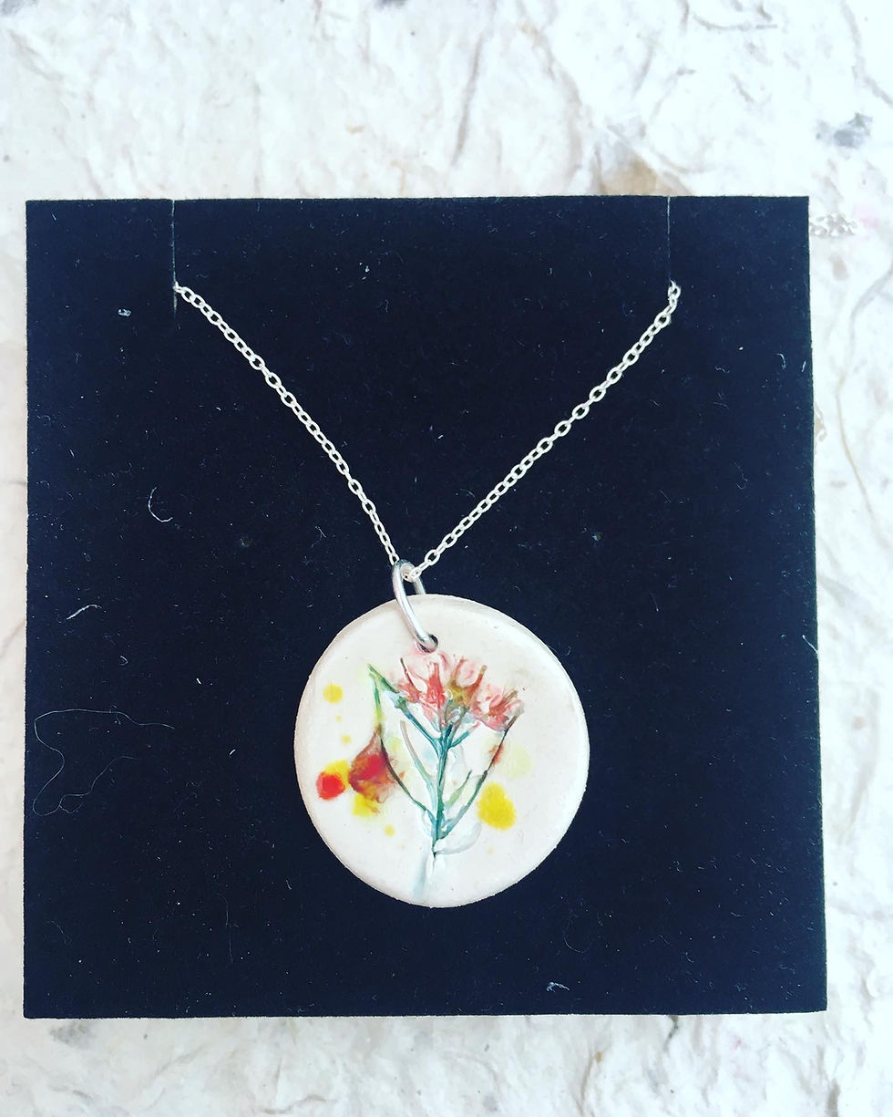 Thumbnail: Botanical  ceramic  necklace 
