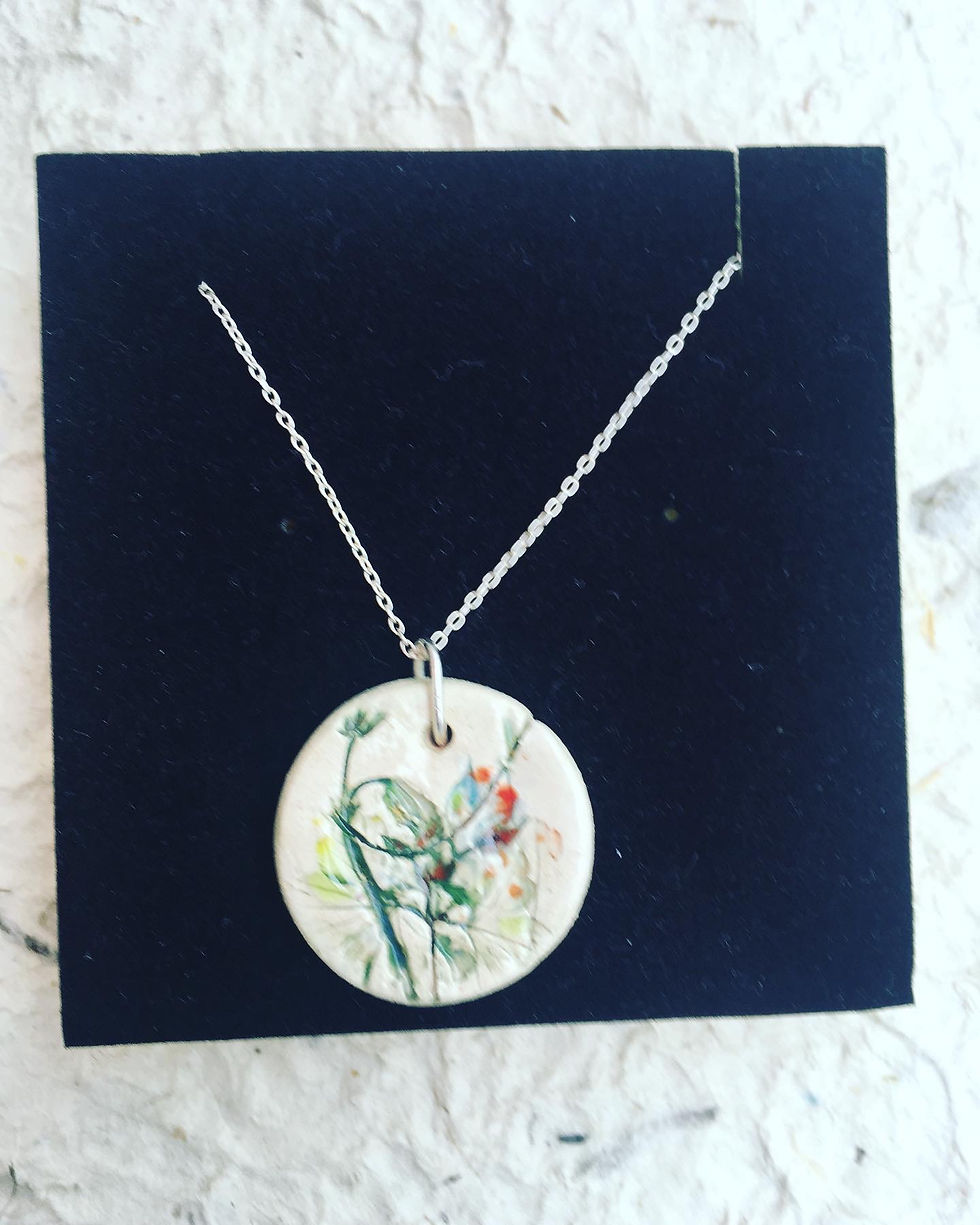 Thumbnail: Botanical  ceramic  necklace 