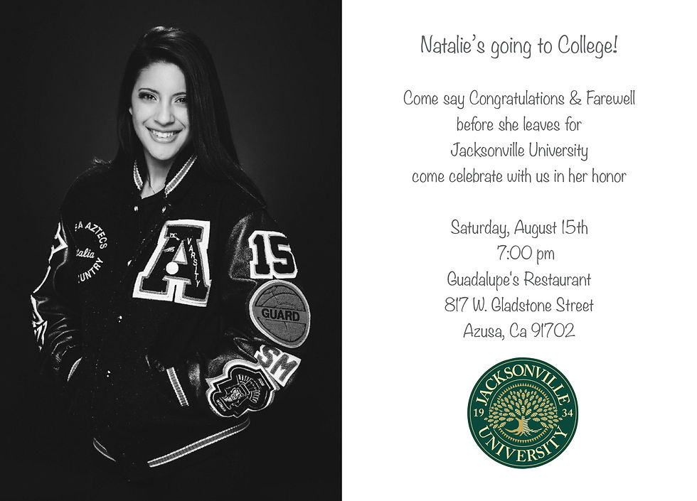 Going Away to College Invite