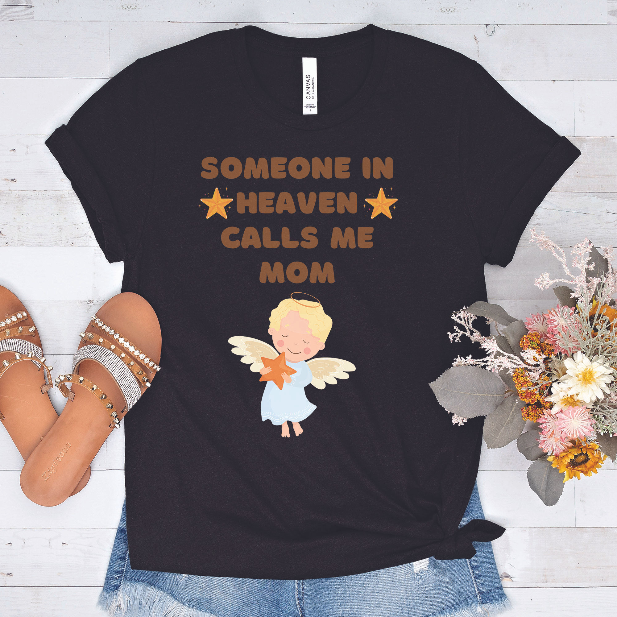 Someone in Heaven Calls Me Mom | Angel Mom Short-sleeve unisex t-shirt