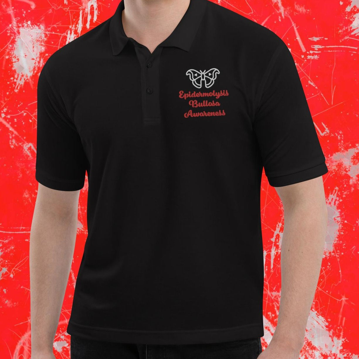 Embroidered Epidermolysis Bullosa Awareness Men's Premium Polo