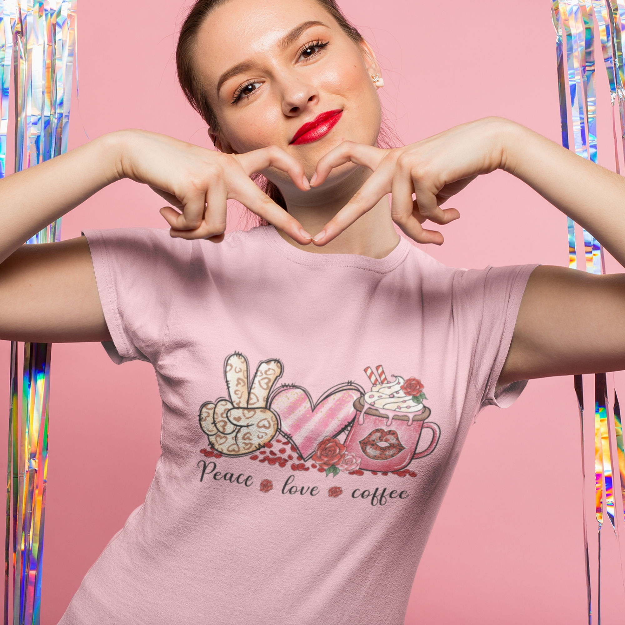 Peace Love Coffee Cute Valentine's Day t-shirt