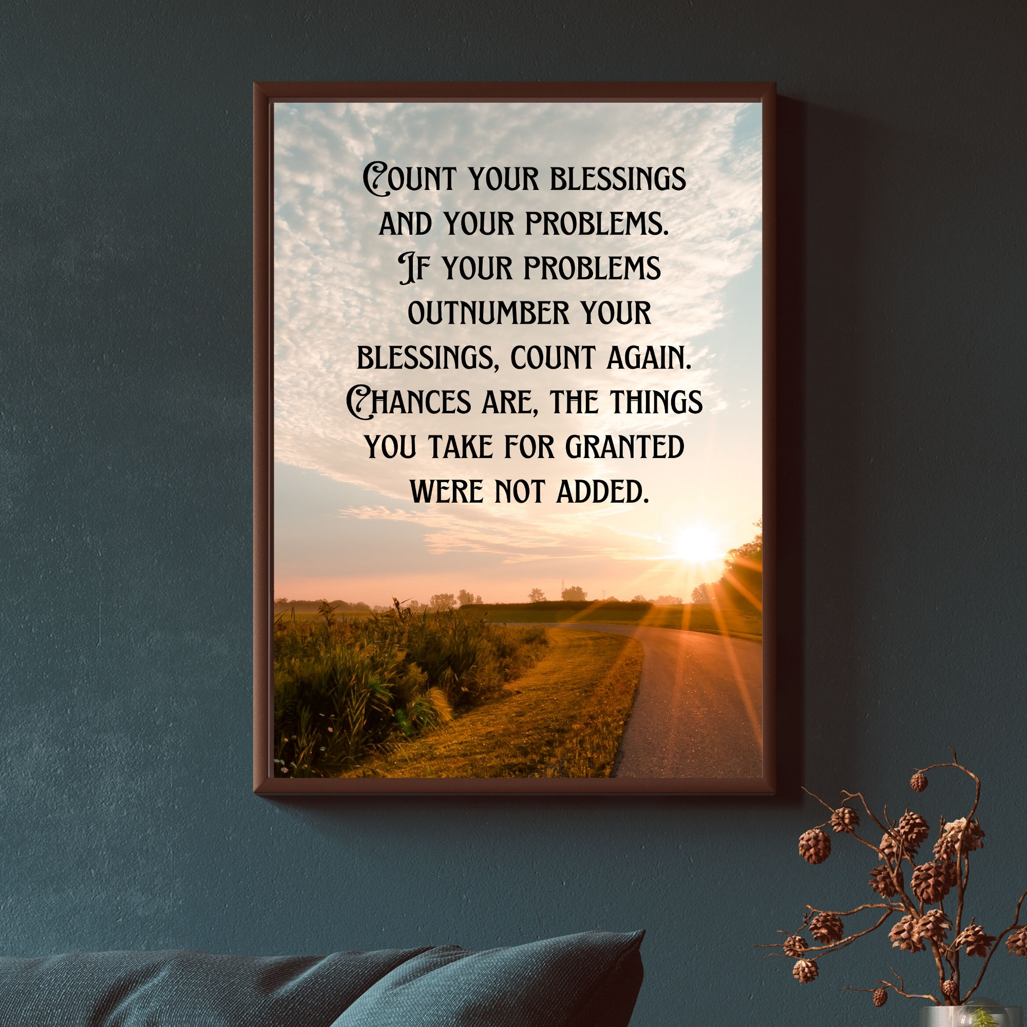 Count Your Blessings Poster | Motivational Quote | Inspirational Poster Print