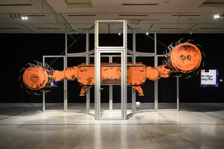 Simon Denny, Joy Global semi-autonomous longwall coal mining 7LS8 shearer cardboard display, 2019