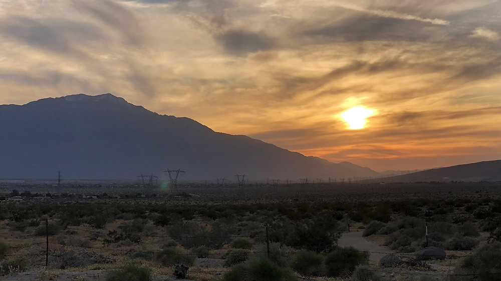 Sunset over the San Gorgonio Pass and San Jacinto