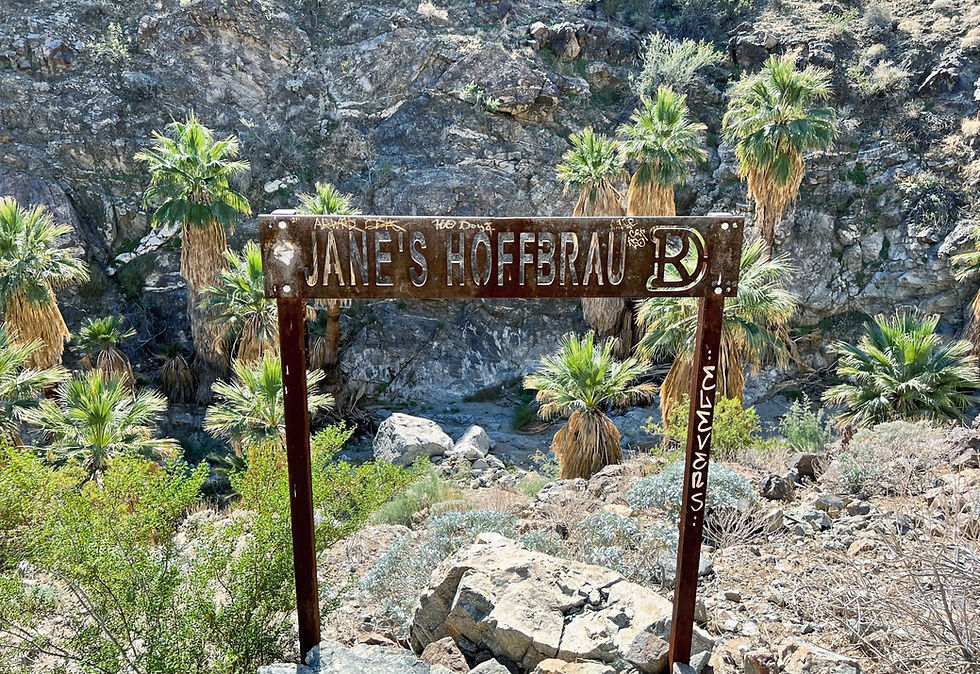 Sign for Jane's Hpffbrau in Eagle Canyon