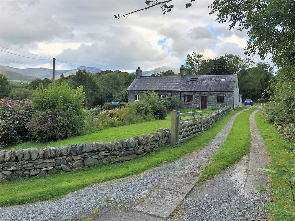 Narrow single lane road in Tregarth Wales