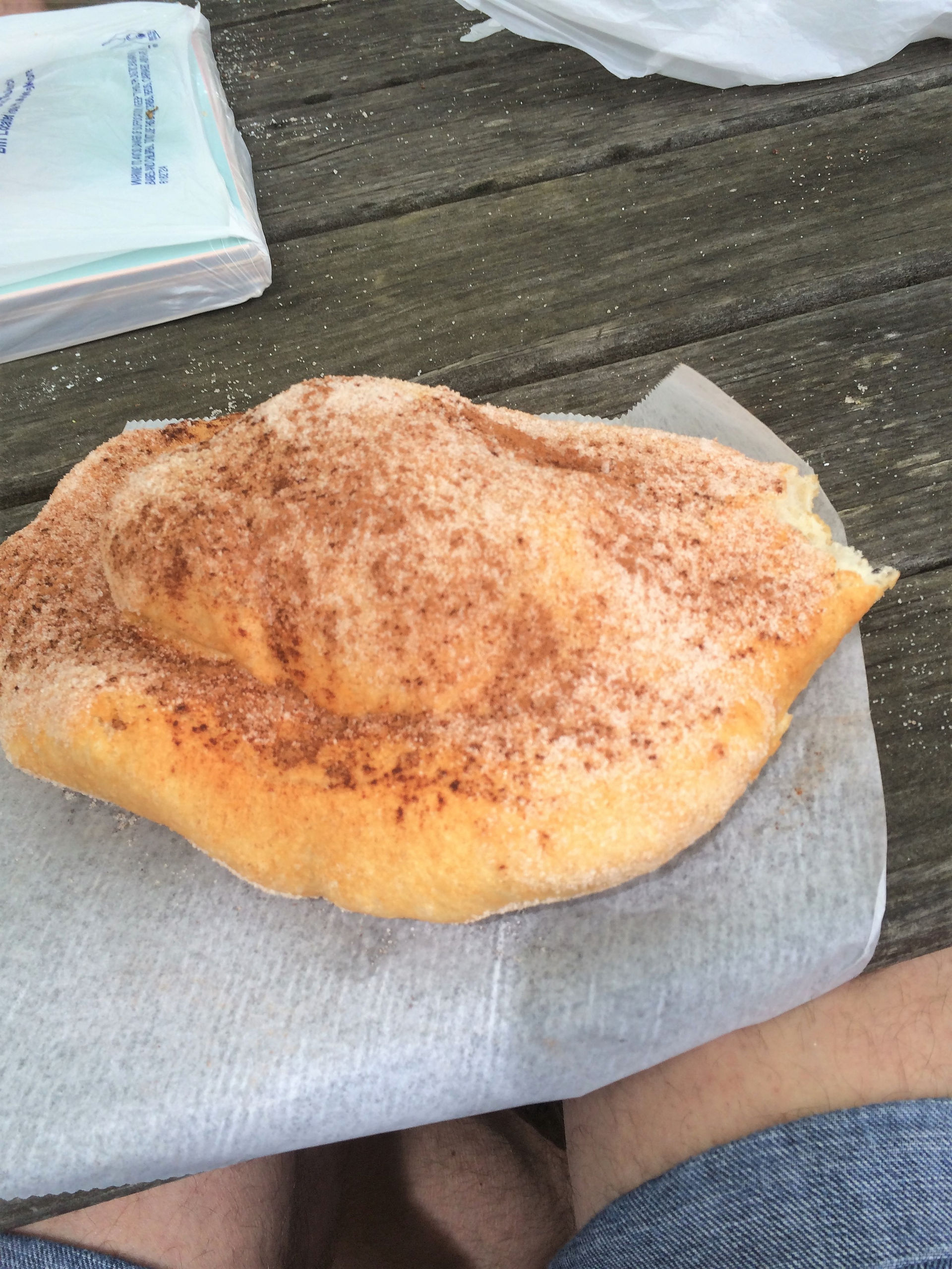 Fried dough at Rietta Flea Market in Hubbardston, MA