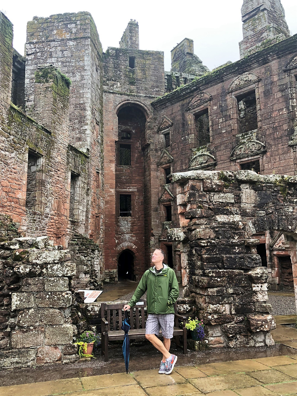 The Earl of Caerlaverock Castle surveys his vast land holding from the courtyard.