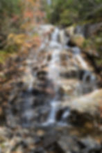 Cloudlands Falls along Falling Water Trail in Franconia Mountains. White Mountain waterfalls.