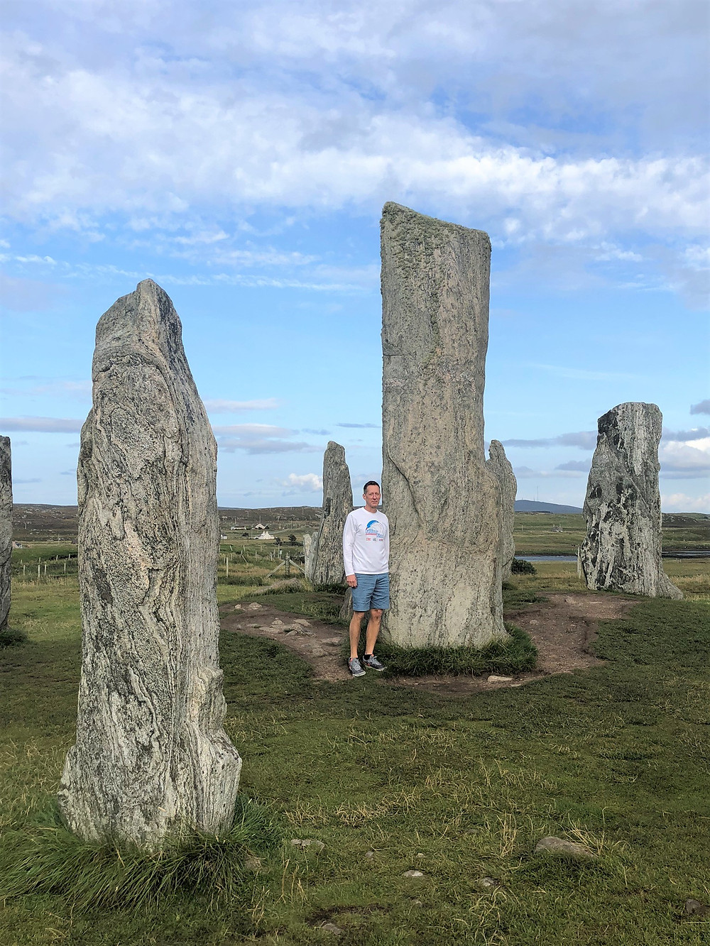 16 foot central monolith near the center of the Standing Stones of Callanish erected over 5000 years ago on Lewis and Harris in the Outer Hebrides