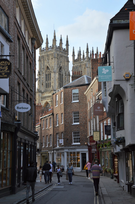 Shops in the Shambles retail district of York, England