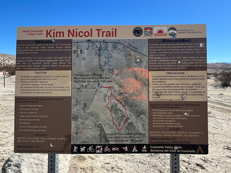 Sign at the start of the Kim Nicol trail