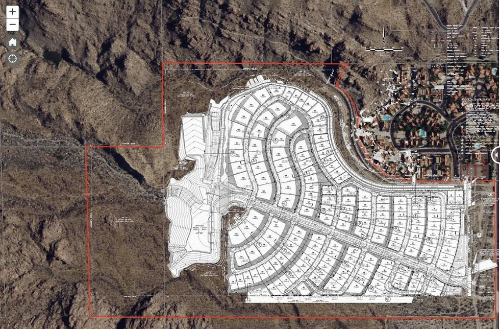 Planned housing development in Oswit Canyon