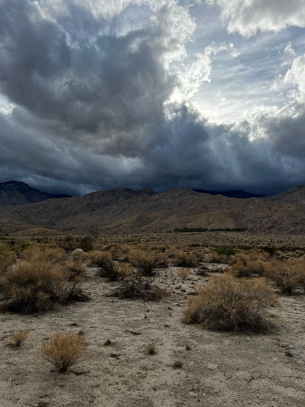 rain clouds over San Jacinto Mountains