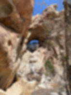 steering into Garretts Arch Joshua Tree National Park