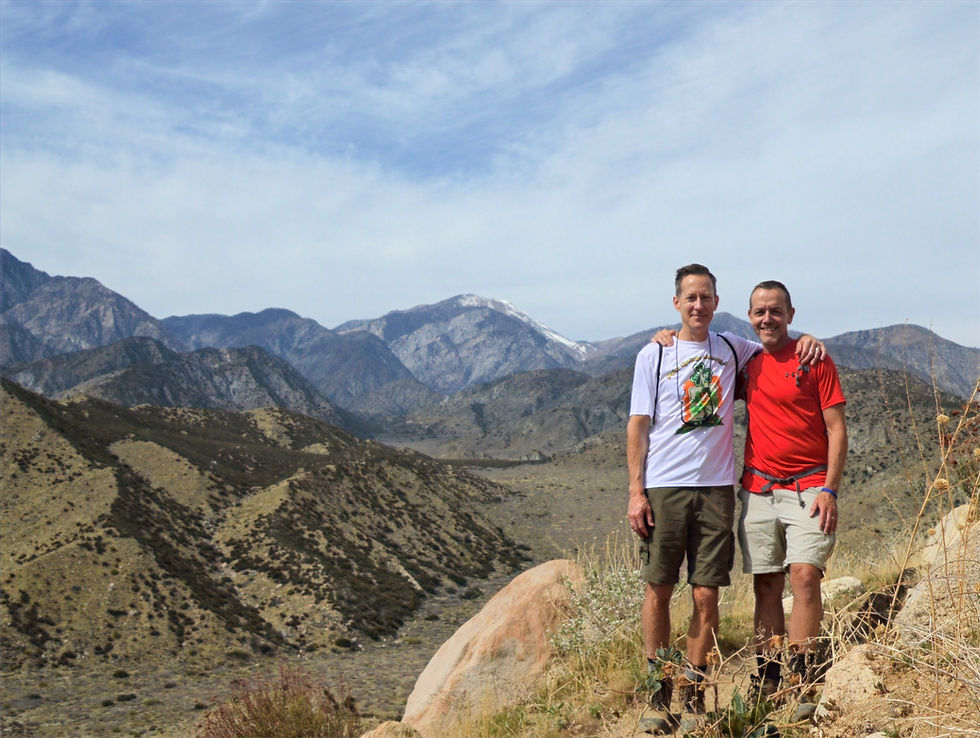 San Gorgonio i from vista along PCT trail in Whitewater Preserve