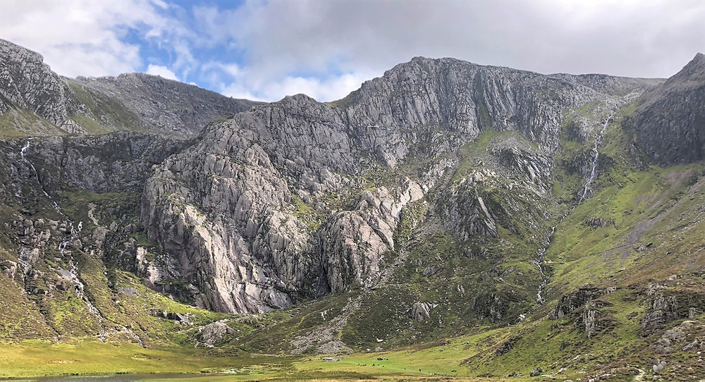The Idwal Slabs viewed from the trail leading to Devil’s Kitchen in Snowdonia