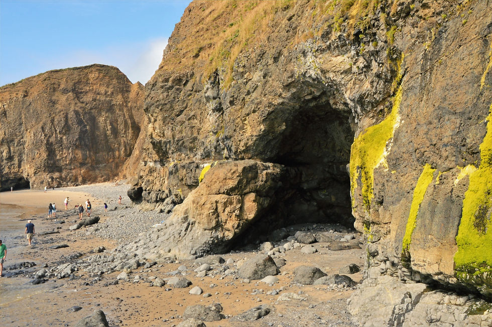 a sea cave forming along the Oregon coastline