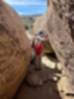 rock scrambling Joshua Tree