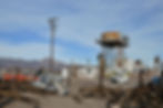 abandoned building and water tanks in Amboy CA