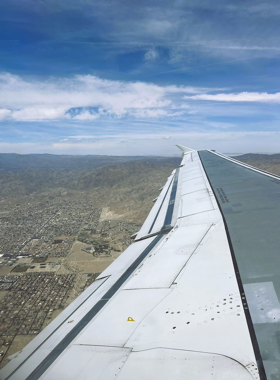 Palm Springs view from airplane window
