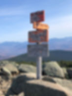 Mt Moosilauke summit sign in NH. NH 4000 footer