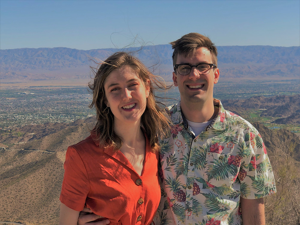 Weston and Mack at the Highway 74 overlook outside of Palm Desert