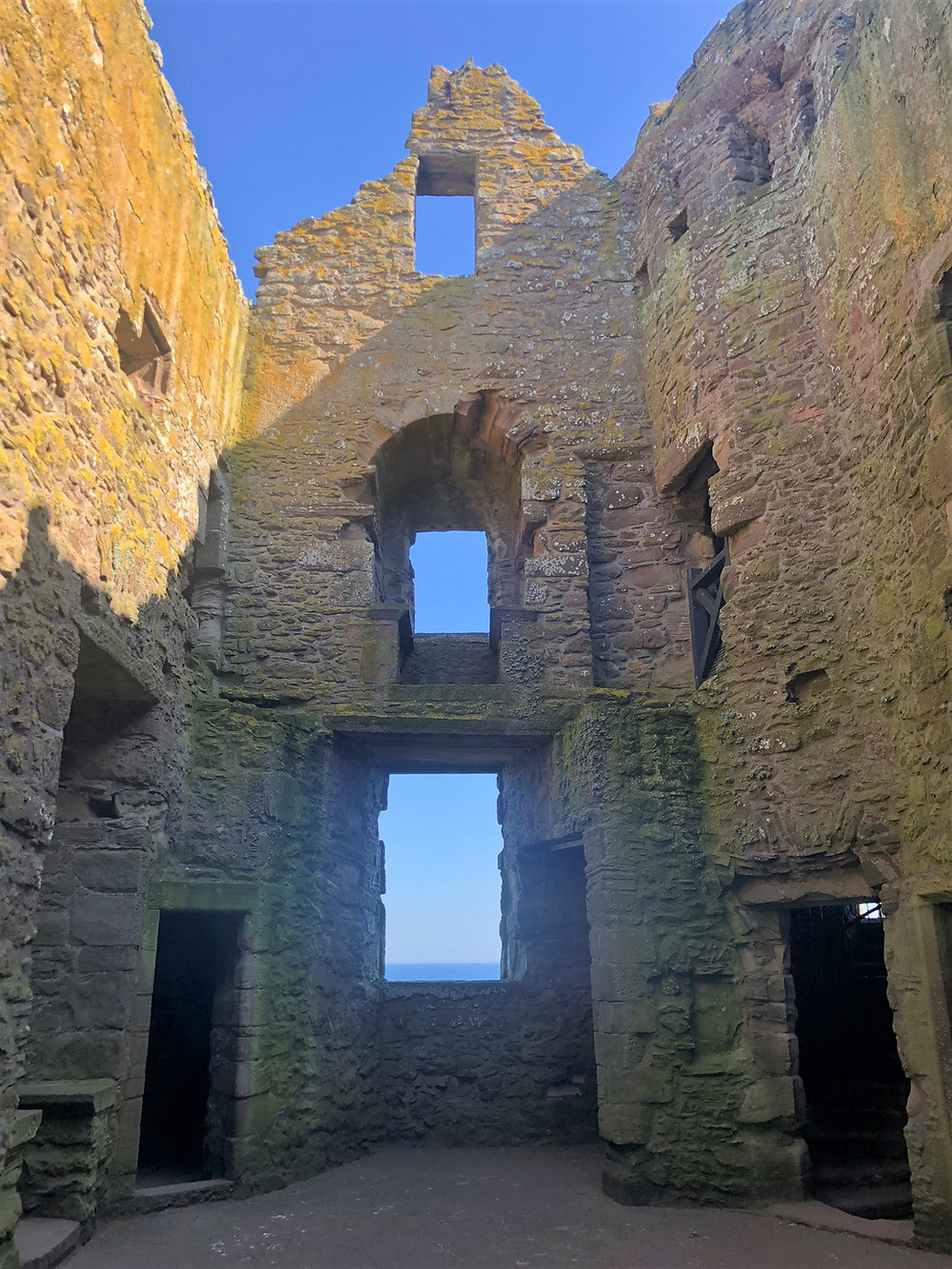 The Dunnottar Castel Keep contained a great halls and private living space on the second floor