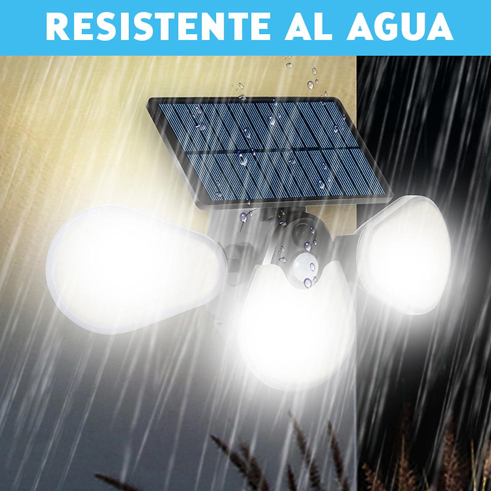 Thumbnail: Lampara Solar Plegable Sensor Giratorio De 3 Cabezales Led
