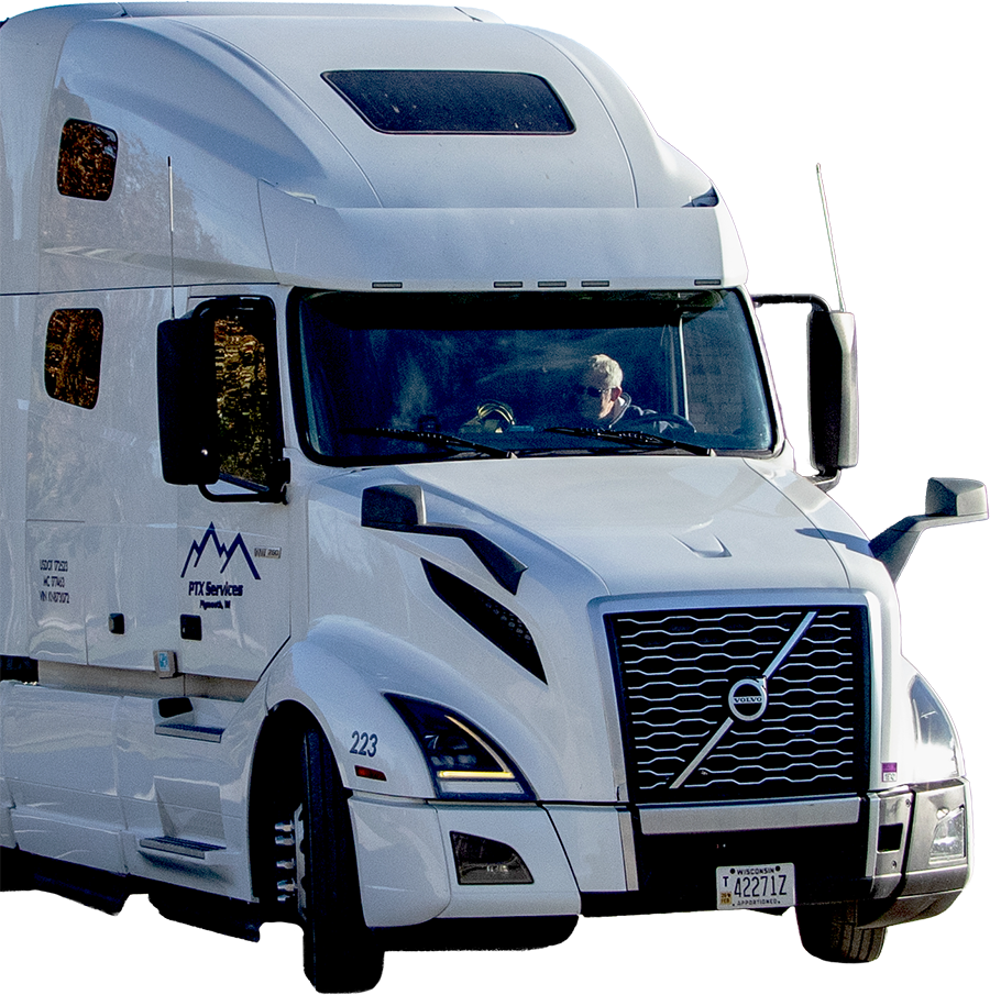 Cut out image of a ptx white semi