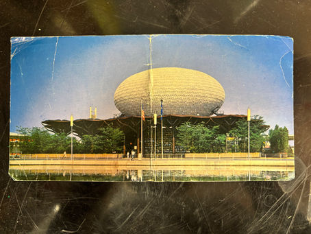 IBM pavilion at the 1965 New York World's Fair - postcard front