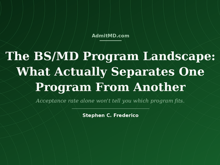 The BS/MD Program Landscape: What Actually Separates One Program From Another