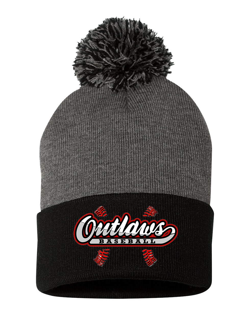 Outlaws Pom-Pom Knit Beanie Hat
