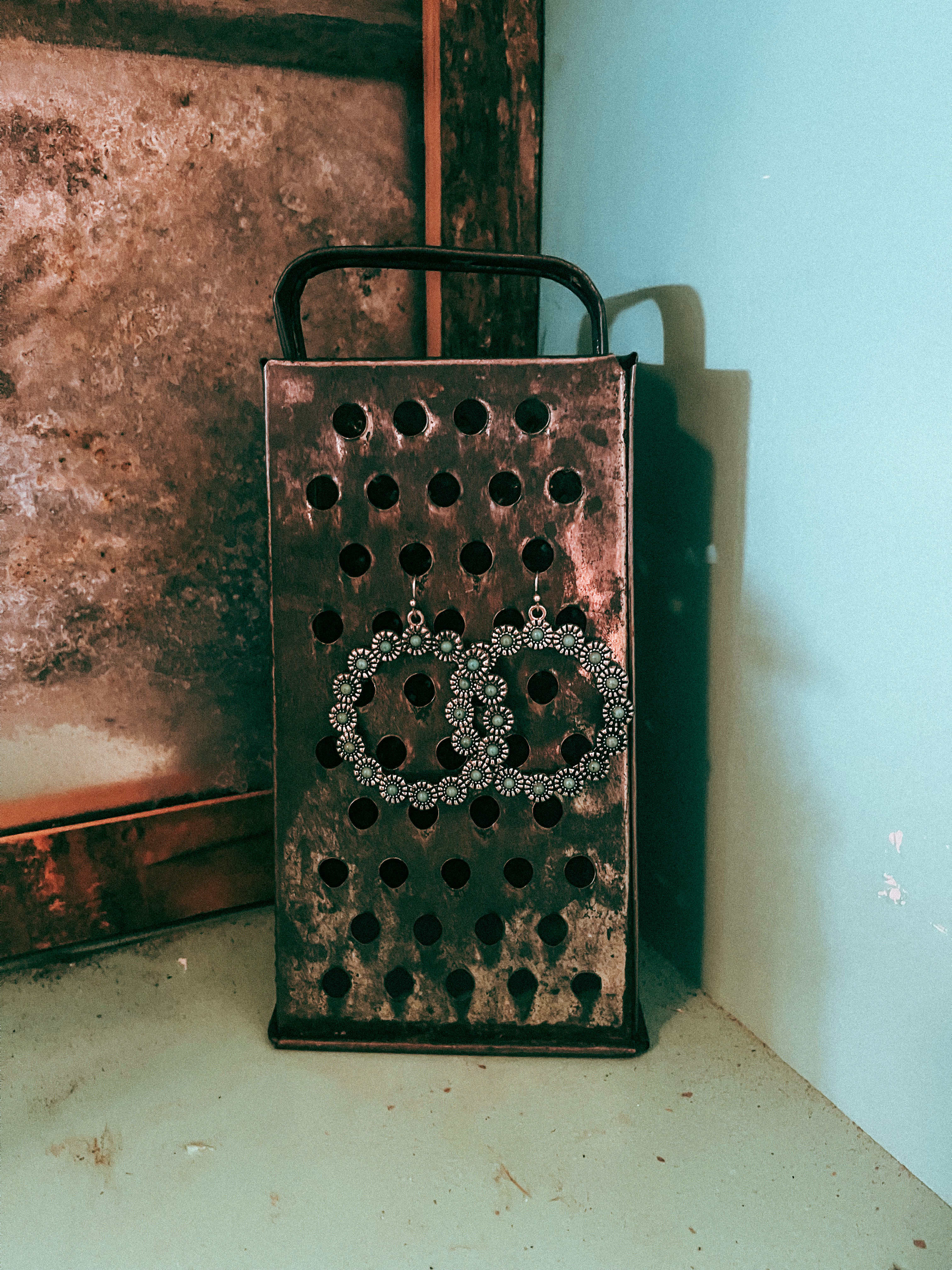 Turquoise Grove Hill Circle Earrings 