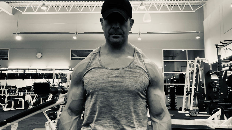 A muscular man's torso