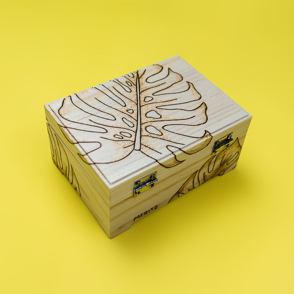 Thumbnail: Monstera Deliciosa Wood Burned Trinket Box