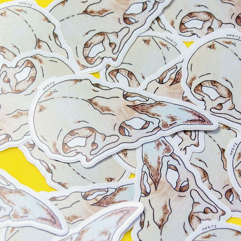 Thumbnail: Raven Skull Sticker